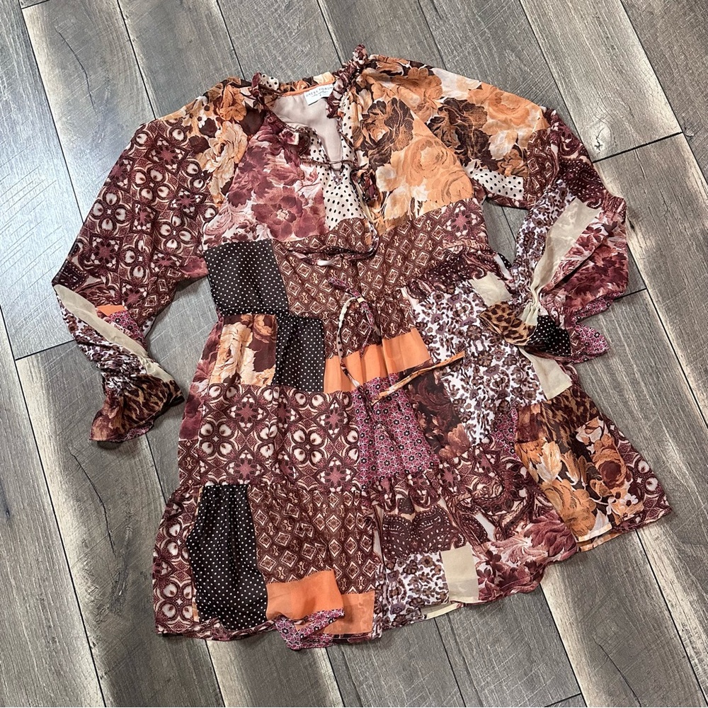 Dress Forum Boho Tie Waist Mini Dress
